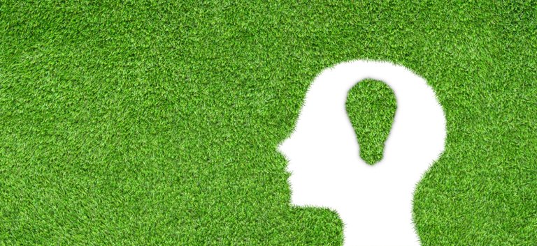 Artificial grass lawn with a white silhouette of a person reading a book.