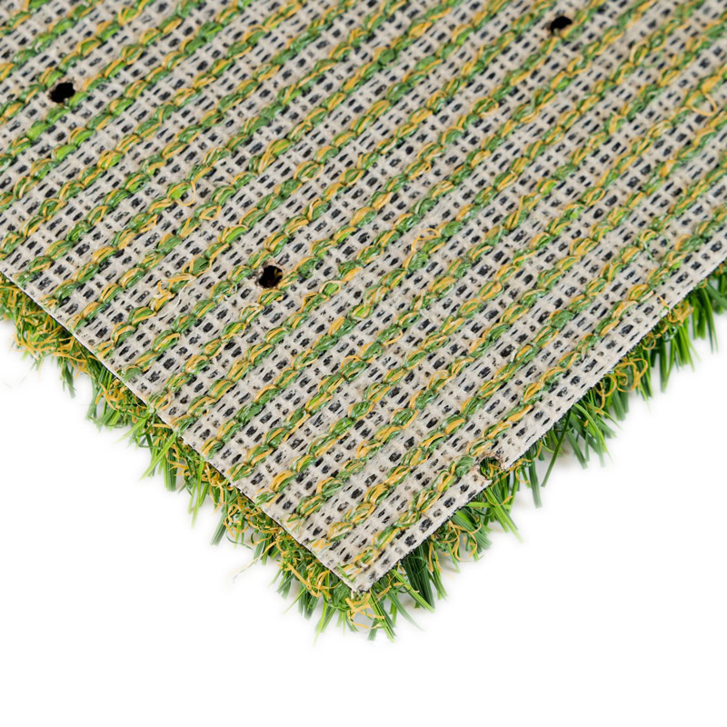 Close-up of synthetic grass turf for luxury lawns and putting greens.