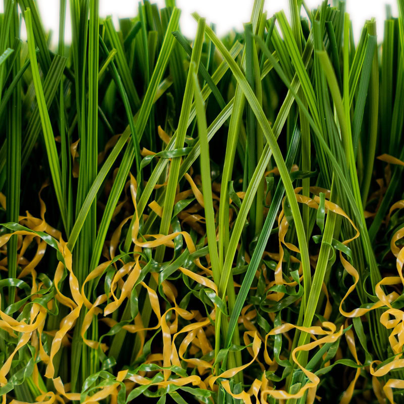 Close-up of lush green artificial grass for luxury lawns and putting greens.