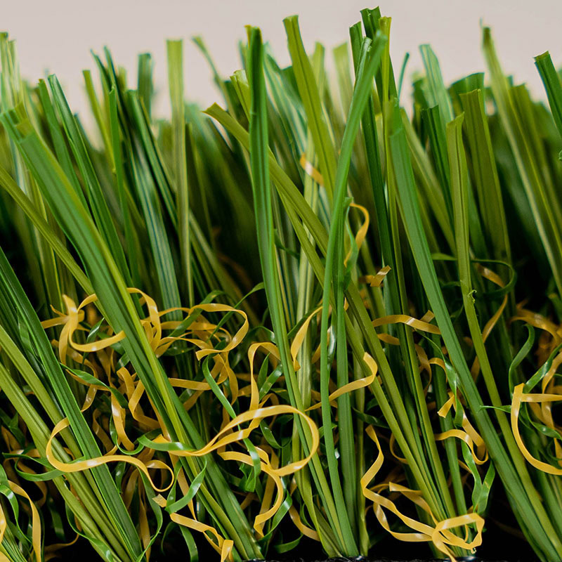 Close-up of lush green artificial grass for luxury lawns and putting greens.