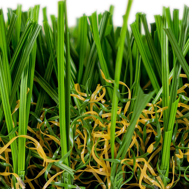 Close-up of lush green artificial grass for luxury lawns and putting greens.
