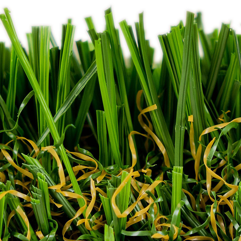 Close-up of lush green artificial grass for luxury lawns and putting greens.
