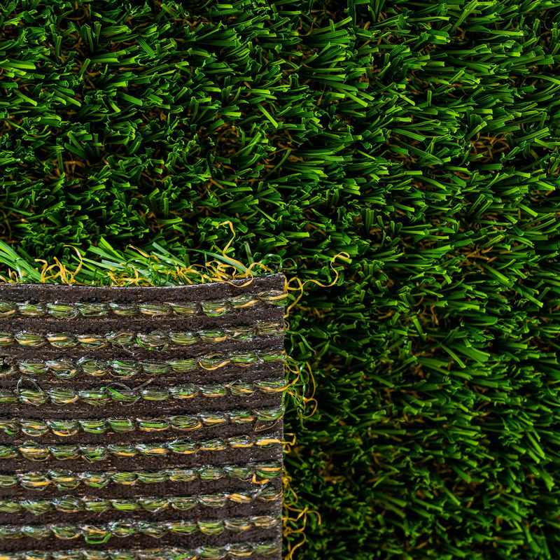 Close-up of synthetic turf for luxury lawns and putting greens in Arizona.