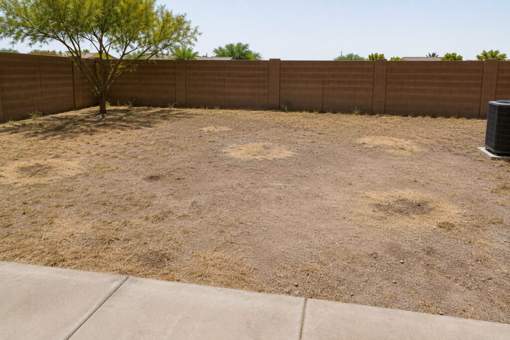Before: yard before turf installation