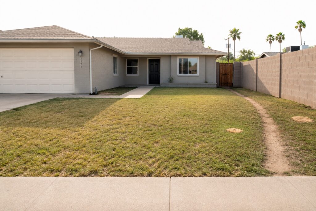 Before: yard before turf installation